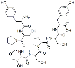 (2S)-2-[[(2S)-2-[[(2S)-1-[(2S)-2-[[(2S,3R)-2-[[(2S)-1-[(2S)-2-[[(2S)-2 -amino-3-(4-hydroxyphenyl)propanoyl]amino]-3-hydroxy-propanoyl]pyrroli dine-2-carbonyl]amino]-3-hydroxy-butanoyl]amino]-3-hydroxy-propanoyl]p yrrolidine-2-carbonyl]amino]-3-hydroxy-propanoyl]amino]-3-(4-hydroxyph enyl)propanoic acid Struktur