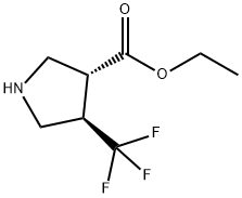 Ethyl (3R,4R)-4-(trifluoromethyl)tetrahydro-1H-pyrrole-3-carboxylate Struktur