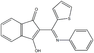 (Z)-3-Hydroxy-2-((phenylimino)-2-thienylmethyl)-1H-inden-1-one Struktur