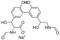 alpha-(Formylamino)-5'-(2-(formylamino)-1-hydroxyethyl)-beta,2',6-trihydroxy-(1,1'-biphenyl)-3-propanoic acid monosodium salt Struktur