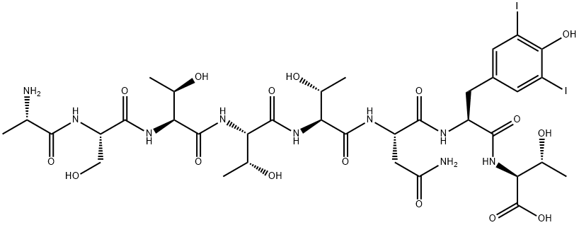 ALA-SER-THR-THR-THR-ASN-3,5-DIIODO-TYR-THR Struktur