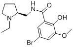 (-)-(S)-5-BROMO-N-[(1-ETHYL-2-PYRROLIDINYL)METHYL]-2-HYDROXY-3-METHOXYBENZAMIDE Struktur