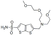 5-(((methoxyethyl)((methoxyethoxy)ethyl)amino)methyl)thieno(2,3-b)thiophene-2-sulfonamide Struktur