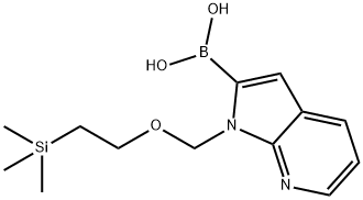 (1-((2-(Trimethylsilyl)ethoxy)methyl)-1H-pyrrolo[2,3-b]pyridin-2-yl)boronic acid Struktur