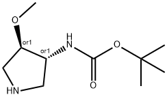 trans-3-(boc-amino)-4-methoxypyrrolidine Struktur