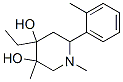 4-ethyl-1,3-dimethyl-6-(2-methylphenyl)piperidine-3,4-diol Struktur