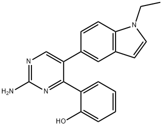 2-(2-aMino-5-(1-ethyl-1H-indol-5-yl)pyriMidin-4-yl)phenol Struktur