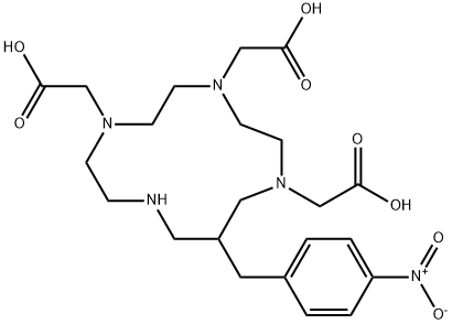 12(4-nitrobenzyl)-1,4,7,10-tetraazacyclotridecane-1,4,7-triacetic acid Struktur