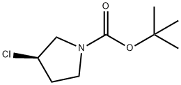 (3R)-3-Chloro-1-pyrrolidinecarboxylic acid tert-butyl ester Struktur