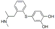 4-[2-(2-methylaminopropyl)phenyl]sulfanylbenzene-1,2-diol Struktur