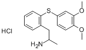 Benzeneethanamine, 2-((3,4-dimethoxyphenyl)thio)-alpha-methyl-, hydroc hloride Struktur