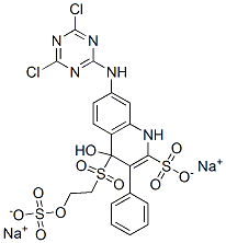 2-Naphthalenesulfonic acid, 7-(4,6-dichloro-1,3,5-triazin-2-yl)amino-4-hydroxy-3-4-2-(sulfooxy)ethylsulfonylphenylazo-, disodium salt Struktur