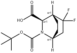 (1R,3R,4R)-Rel-2-Boc-5,5-difluoro-2-azabicyclo-[2.2.2]octane-3-carboxylic acid, 1290626-50-4, 結(jié)構(gòu)式