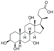 3b,4b,7a,12a-Tetrahydroxy-5b-cholanoic acid Struktur