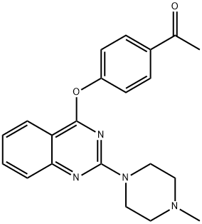 Acetophenol, 4-(2-(4-methyl-1-piperzinyl)-4-quinazolinyloxy)- Struktur