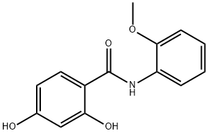 2,4-dihydroxy-N-(2-methoxyphenyl)benzamide Struktur