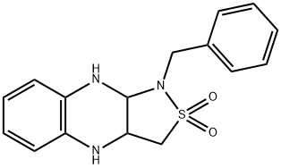 Isothiazolo(3,4-b)quinoxaline, 1,3,3a,4,9,9a-hexahydro-1-(phenylmethyl )-, 2,2-dioxide Struktur