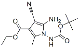 ethyl 5-amino-1-[(tert-butoxycarbonyl)amino]-4-cyano-2-methyl-1H-pyrrole-3-carboxylate Struktur