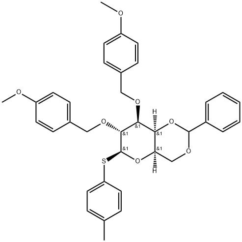 4-Methylphenyl 4,6-O-Benzylidene-2,3-di-O-(4-methoxybenzyl)--D-thiogalactopyranoside Struktur