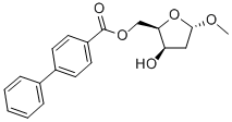 METHYL-2-DEOXY-5-O-(4-PHENYLBENZOYL)-ALPHA-D-THREO-PENTOFURANOSIDE Struktur