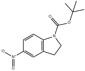 1H-Indole-1-carboxylic acid, 2,3-dihydro-5-nitro-, 1,1-diMethylethyl ester Struktur