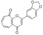 CYCLOHEPTA[B]PYRAN-4,9-DIONE, 2-(1,3-BENZODIOXOL-5-YL)- Struktur