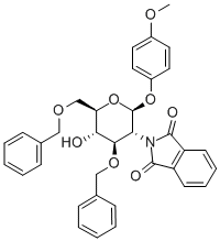 4-METHOXYPHENYL 3,6-DI-O-BENZYL-2-DEOXY-2-PHTHALIMIDO-BETA-D-GLUCOPYRANOSIDE Struktur