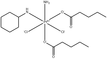 azane, cyclohexanamine, pentanoate, platinum(+4) cation, dichloride Struktur