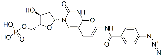 5-(N-(4-azidobenzoyl)-3-aminoallyl)deoxyuridine 5'-monophosphate Struktur