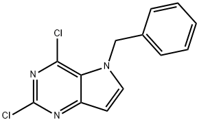 5-benzyl-2,4-dichloro-5H-pyrrolo[3,2-d]pyriMidine Struktur