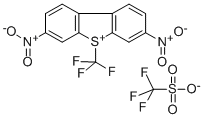 S-(TRIFLUOROMETHYL)-3,7-DINITRODIBENZOTHIOPHENIUM TRIFLUOROMETHANESULFONATE Struktur