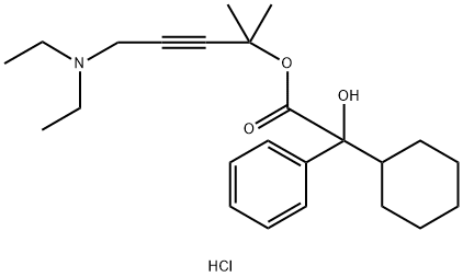 BENZENEACETIC ACID, ALPHA-CYCLOHEXYL-ALPHA-HYDROXY-, 4-(DIETHYLAMINO)-1,1-DIMETHYL-2-BUTYNYL ESTER, HYDROCHLORIDE Struktur