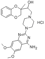 1-Piperazineethanol, 4-(4-amino-6,7-dimethoxy-2-quinazolinyl)-alpha-(2 ,3-dihydro-2-methyl-1,4-benzodioxin-2-yl)-, hydrochloride Struktur