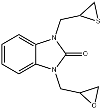 1,3-Dihydro-1-(oxiranylmethyl)-3-(thiiranylmethyl)-2H-benzimidazol-2-o ne Struktur