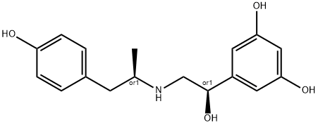 1,3-Benzenediol, 5-[1-hydroxy-2-[[2-(4-hydroxyphenyl)-1-methylethyl]amino]ethyl]-, (R*,R*)-(+-)- Struktur