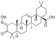 2-(Hydroxyimino)-3-oxo-olean-12-en-28-oic acid Struktur