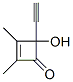 2-Cyclobuten-1-one, 4-ethynyl-4-hydroxy-2,3-dimethyl- (9CI) Struktur