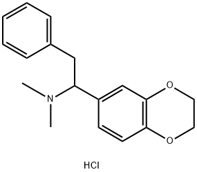 1,4-Benzodioxin-6-methanamine, 2,3-dihydro-N,N-dimethyl-alpha-(phenylm ethyl)-, hydrochloride Struktur