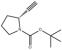 1-Pyrrolidinecarboxylic acid, 2-ethynyl-, 1,1-dimethylethyl ester, (2R)- Struktur