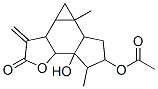 6-Acetyloxy-3a,3b,4,4a,4b,5,6,7,7a,7b-decahydro-7a-hydroxy-4a,7-dimethyl-3-methylenecycloprop[6,7]indeno[4,5-b]furan-2(3H)-one Struktur