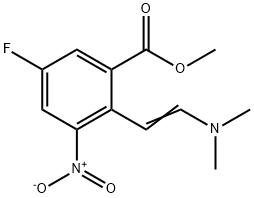 (E)-methyl 2-(2-(dimethylamino)vinyl)-5-fluoro-3-nitrobenzoate Struktur