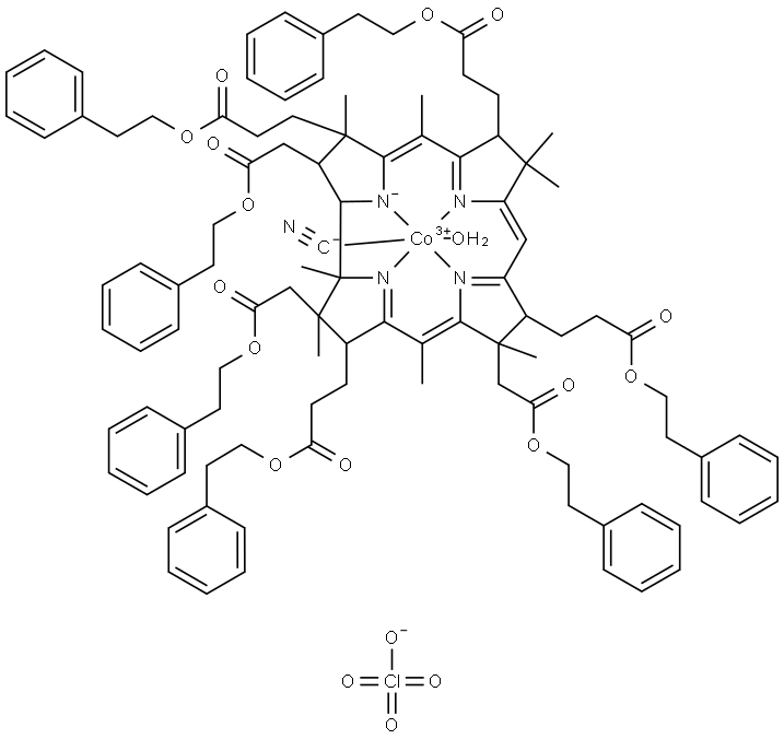 CYANOAQUA-COBYRINIC ACID HEPTAKIS(2-PHENYLETHYL ESTER) Struktur