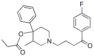 1-(3-(4-fluorobenzoyl)propyl)-3-methyl-4-phenyl-4-propionoxypiperidine Struktur