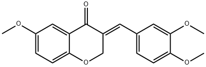 (E)-2,3-Dihydro-3-((3,4-dimethoxyphenyl)methylene)-6-methoxy-4H-1-benz opyran-4-one Struktur