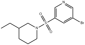 3-broMo-5-(3-ethylpiperidin-1-ylsulfonyl)pyridine Struktur