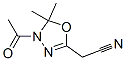 1,3,4-Oxadiazole-2-acetonitrile,  4-acetyl-4,5-dihydro-5,5-dimethyl- Struktur