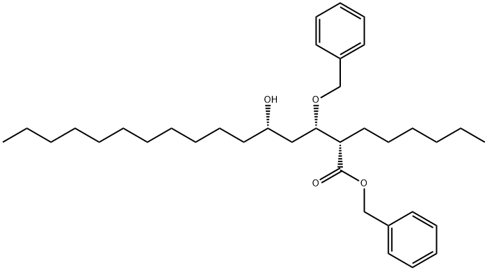 Benzyl (2S,3S,5S)-2-Hexyl-3-benzyloxy-5-hydroxyhexadecanoate Struktur