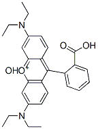 9-(2-carboxyphenyl)-3,6-bis(diethylamino)xanthylium hydroxide Struktur