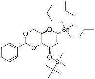 4,6-O-benzylidene-3-O-tert-butyldimethylsilyl-1-tributylstannylglucal Struktur