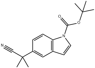 1H-Indole-1-carboxylic acid, 5-(1-cyano-1-Methylethyl)-, 1,1-diMethylethyl ester Struktur